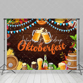 Bier Weizen Flagge Aus Holz Oktoberfest Party Hintergrund